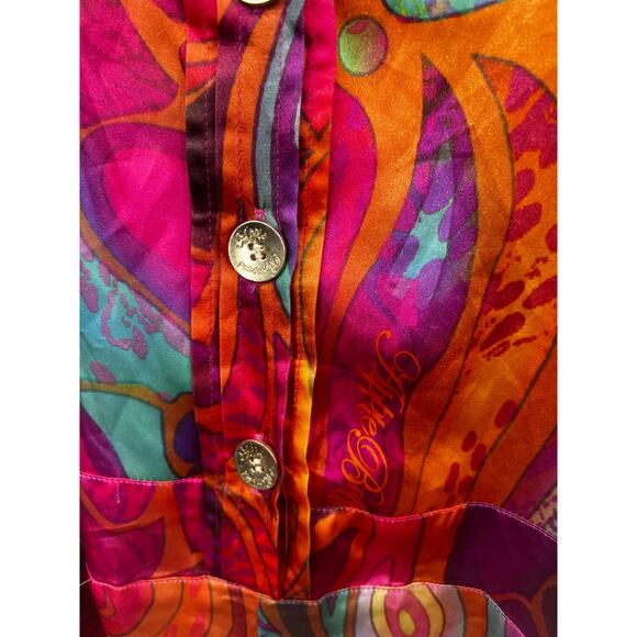 Y2k Apple Bottoms Women's Lightweight Button Front Romper Multicolor Size 11 12 - Picture 8 of 9